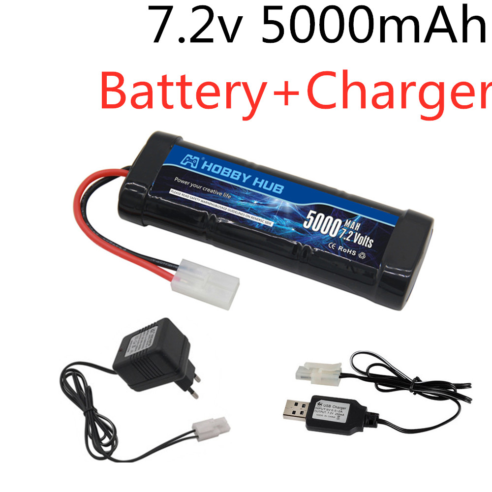 Rc And Hobby - Pacote de bateria ni-mh 7.2v 5000mah