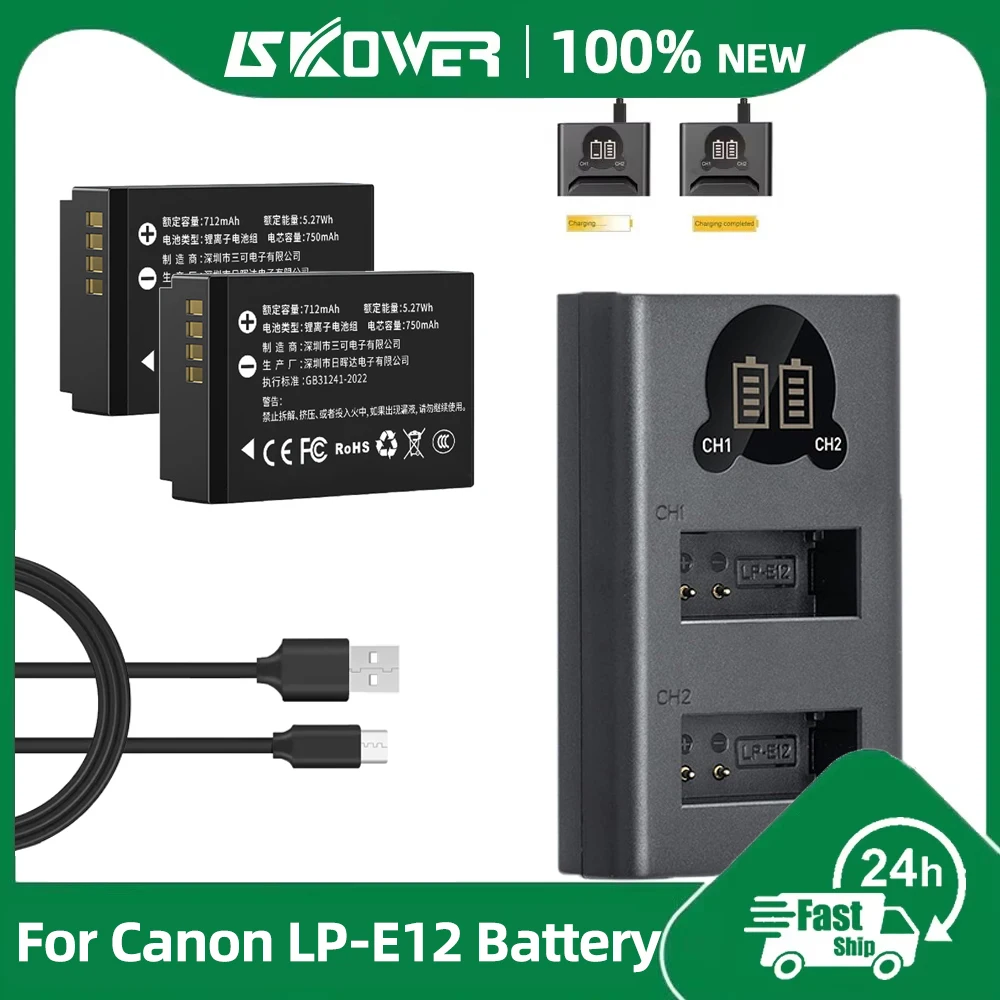 Nova Bateria de Câmera LP-E12  - Canon Camera Eos M50 Mark Ii avaliação e preço